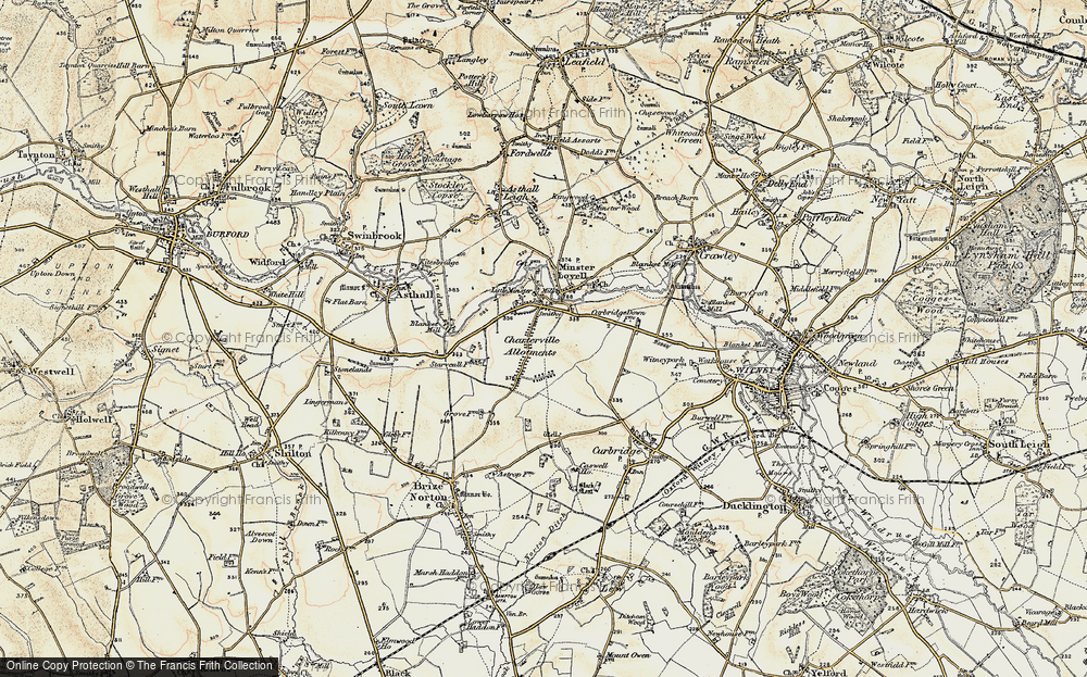 Old Map of Minster Lovell, 1898-1899 in 1898-1899