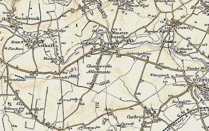 Old map of Minster Lovell in 1898-1899