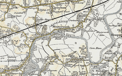 Old map of Minsterworth in 1898-1900