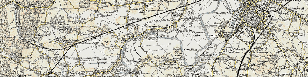 Old map of Minsterworth in 1898-1900