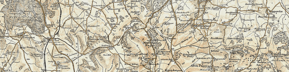 Old map of Minterne Magna in 1899