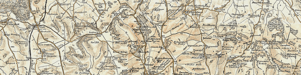 Old map of Minterne Parva in 1899