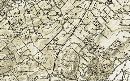 Old map of Minto Kames in 1901-1904