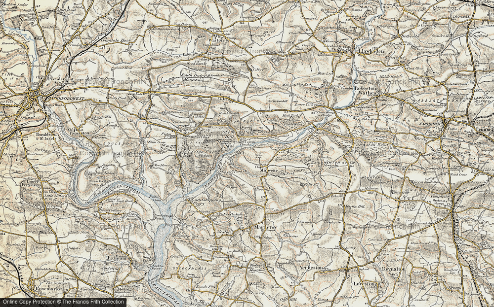 Old Map of Minwear, 1901-1912 in 1901-1912