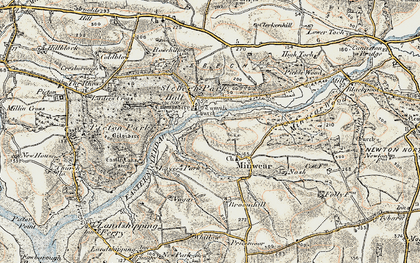 Old map of Minwear in 1901-1912
