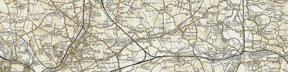Old map of Minworth in 1901-1902