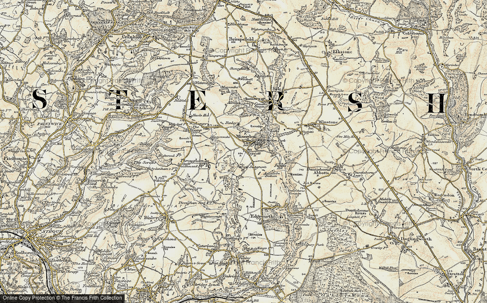 Old Map of Miserden, 1898-1899 in 1898-1899
