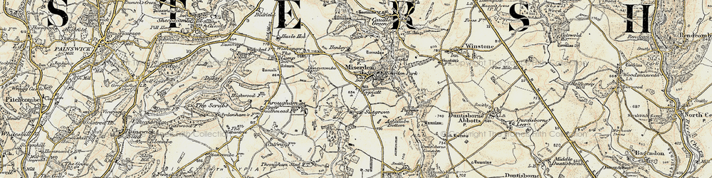Old map of Miserden in 1898-1899