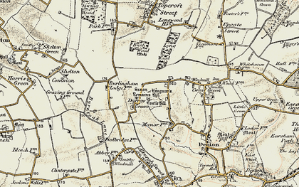 Old map of Misery Corner in 1901-1902