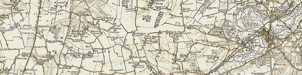 Old map of Misery Corner in 1901-1902