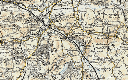 Old map of Miskin in 1899-1900
