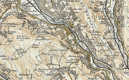 Old map of Miskin in 1899-1900