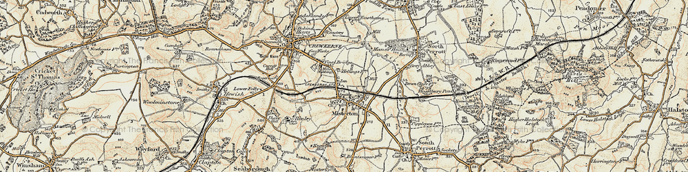 Old map of Misterton in 1898-1899