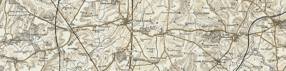 Old map of Misterton in 1901-1902