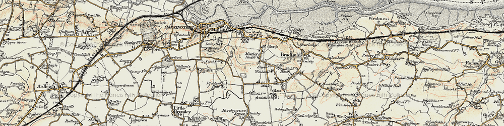 Old map of Mistley Heath in 1898-1899