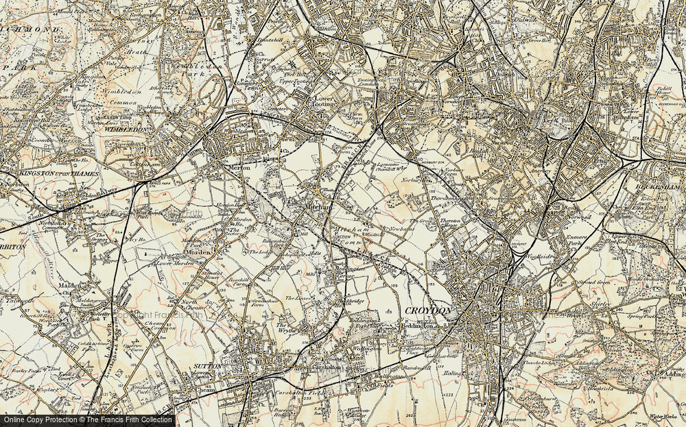 Old Map of Mitcham, 1897-1909 in 1897-1909