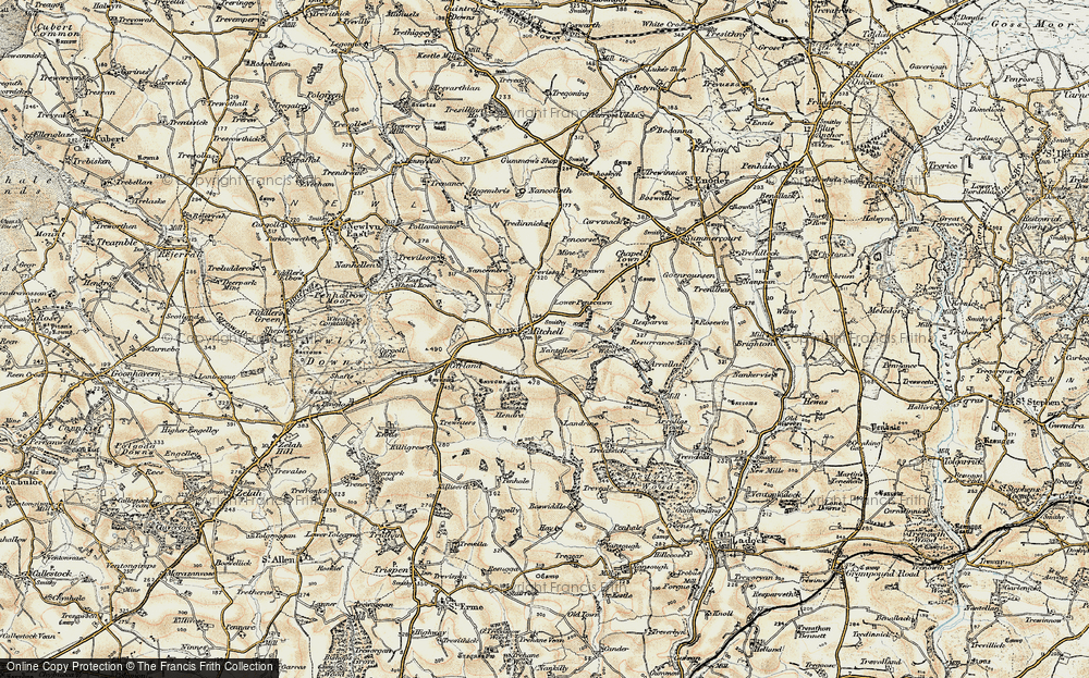 Old Map of Historic Map covering Winsford in 1900