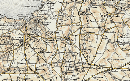 Old map of Mithian in 1900
