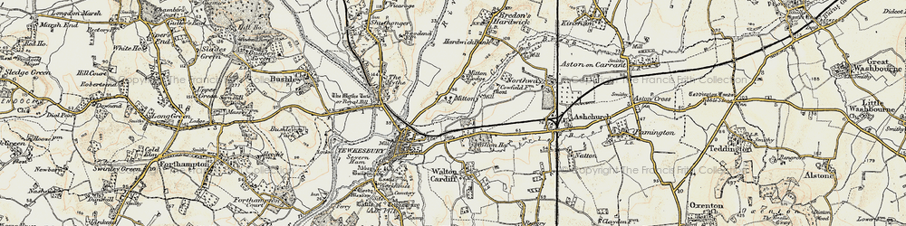 Old map of Mitton in 1899-1900