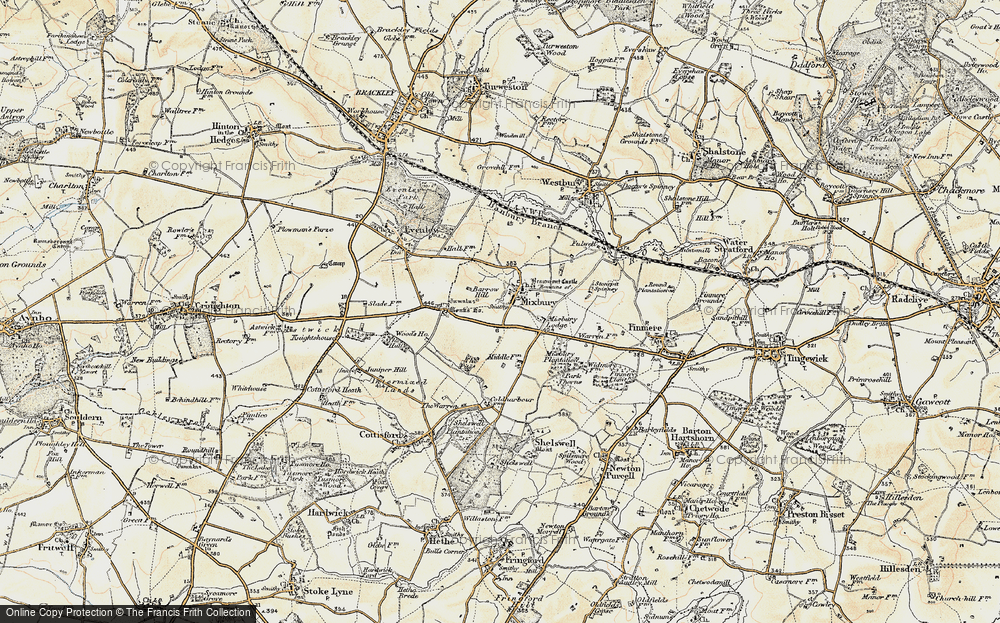 Old Map of Mixbury, 1898-1899 in 1898-1899