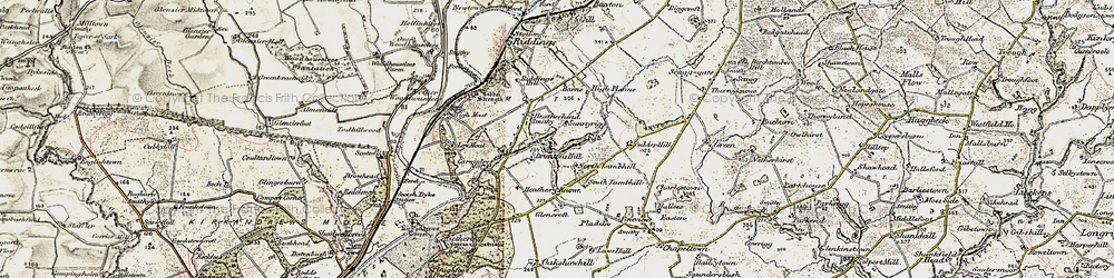 Old map of Bruntons Hill in 1901-1904