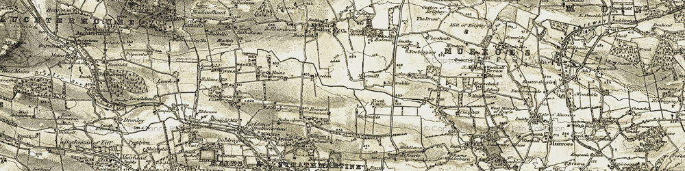 Old map of Whitewalls in 1907-1908