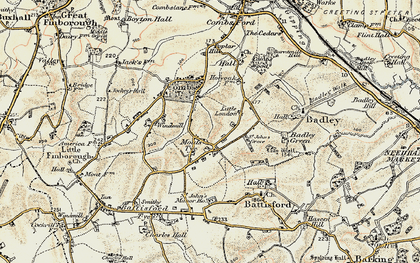 Old map of Moats Tye in 1899-1901