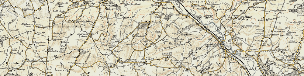 Old map of Moats Tye in 1899-1901