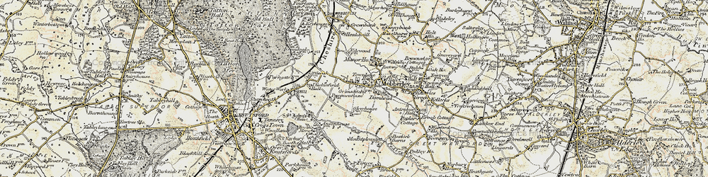 Old map of Mobberley in 1902-1903