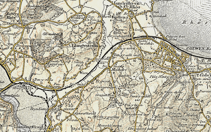 Old map of Mochdre in 1902-1903