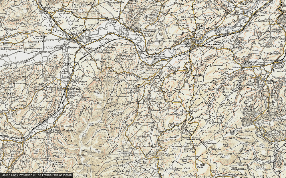 Old Map of Historic Map covering Bronllan in 1902-1903