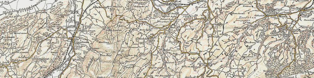 Old map of Bronllan in 1902-1903