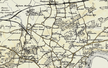 Old map of Mockbeggar in 1897-1898