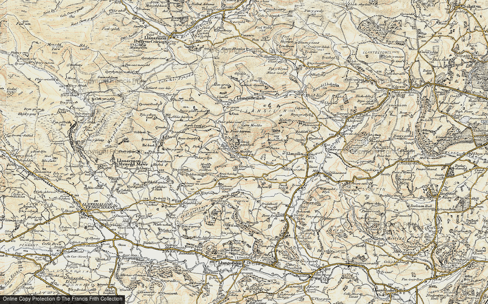 Old Map of Historic Map covering Bryn-Gwerfil in 1902-1903