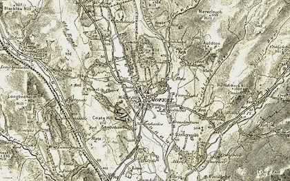 Old map of Moffat in 1901-1905
