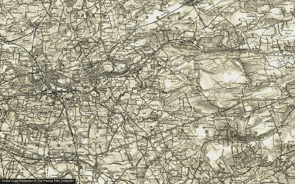 Old Map of Historic Map covering Wester Dunsyston in 1904-1905