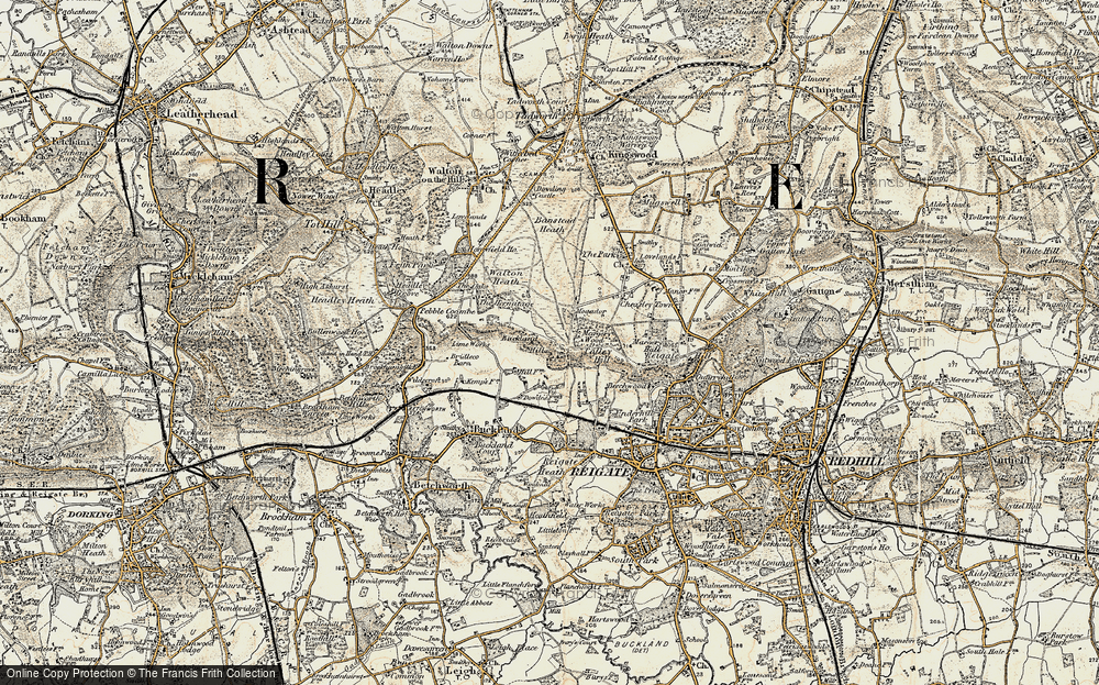 Old Map of Historic Map covering Buckland Hills in 1898-1909
