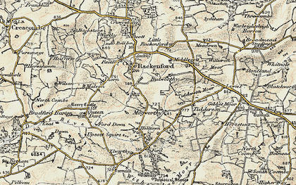 Old map of Mogworthy in 1899-1900