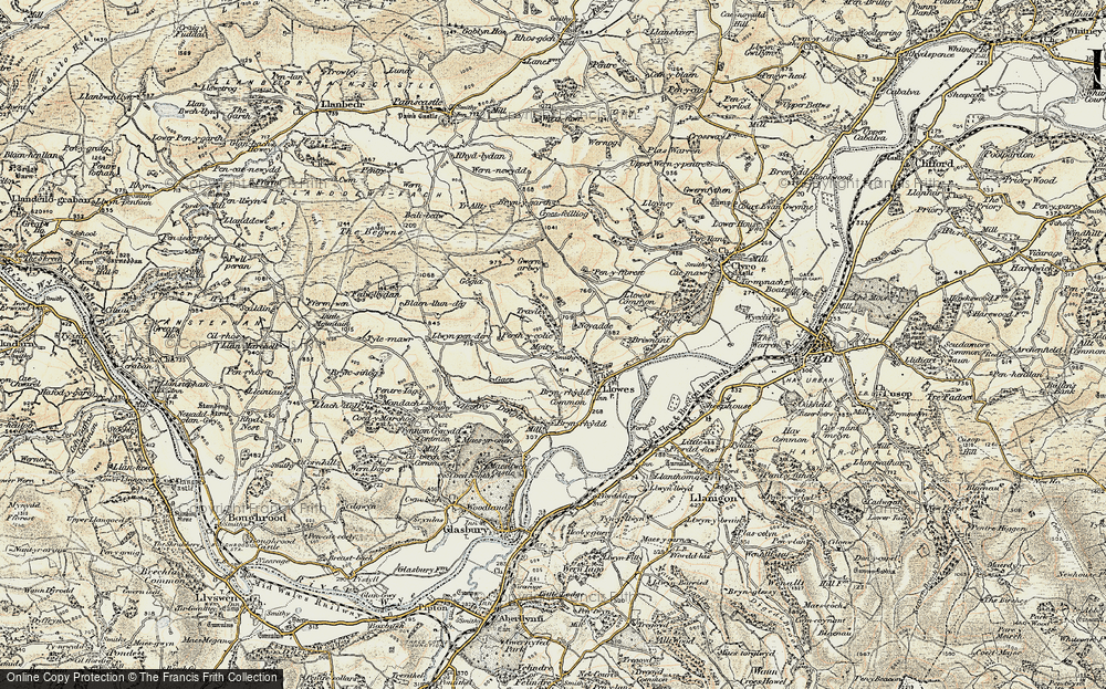 Old Map of Historic Map covering Bryn-y-garth in 1900-1902