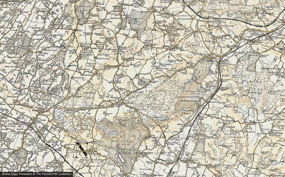 Old Map of Molash, 1897-1898 in 1897-1898