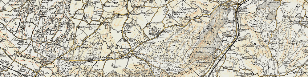 Old map of Molash in 1897-1898