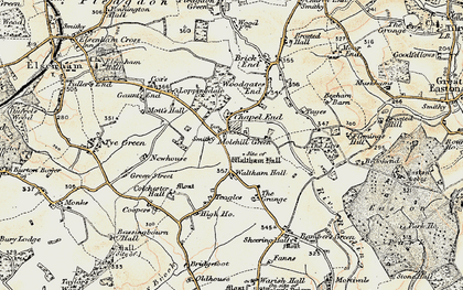 Old map of Molehill Green in 1898-1899