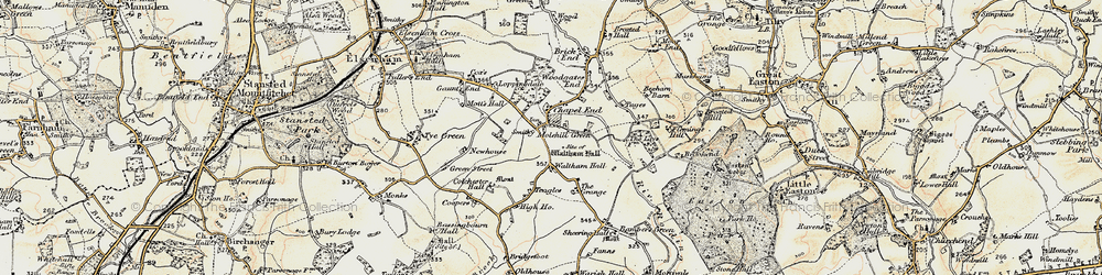 Old map of Molehill Green in 1898-1899