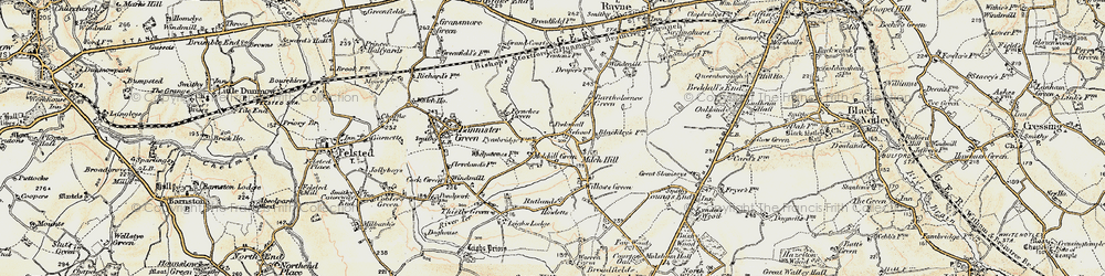 Old map of Molehill Green in 1898-1899