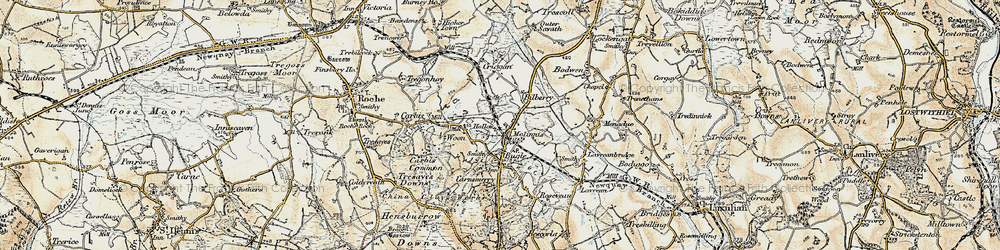 Old map of Molinnis in 1900