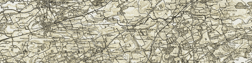 Old map of Leckethill in 1904-1905
