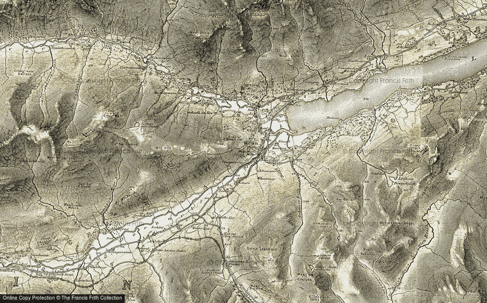 Old Map of Historic Map covering Acharn in 1906-1907