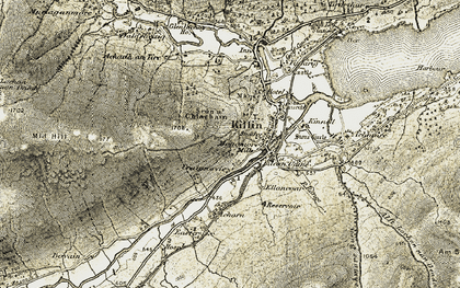 Old map of Acharn in 1906-1907