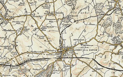 Old map of Money Hill in 1902-1903