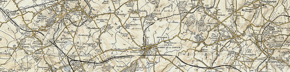 Old map of Money Hill in 1902-1903
